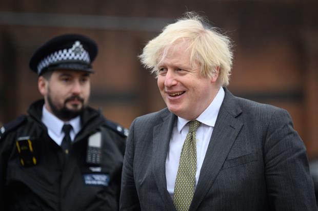 UK prime minister Boris Johnson visiting a police station on Friday. His government has signalled it intends to diverge from EU chemicals rules. Photo: Leon Neal/Getty Images