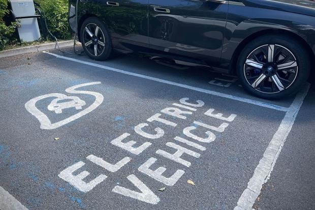 An electric vehicle charging space in a carpark in Bath, UK. Operators are calling for harmonisation and a more even distribution of public charging points across Europe. Photo: Matt Cardy/Getty Images