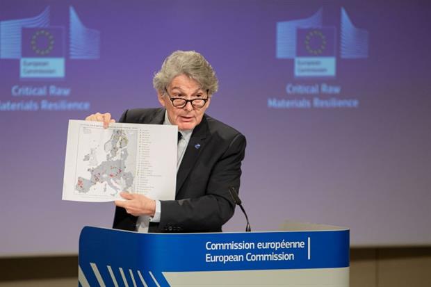 Internal market commissioner Thierry Breton presenting the Commission's plans for critical raw materials. Photo: Xavier Lejeune / EC - Audiovisual Service
