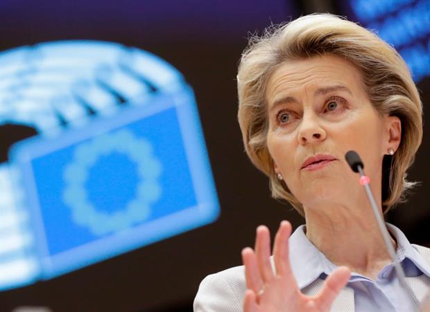 Commission president Ursula Von Der Leyen speaks during a European Parliament debate in November. Photo: Olivier Hoslet/ POOL / AFP