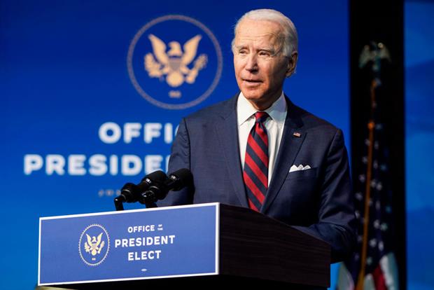US president-elect Joe Biden introduces his climate and environment team in Wilmington in December. His picks have received widespread praise from energy experts and campaigners. Photo: Joshua Roberts/Getty Images