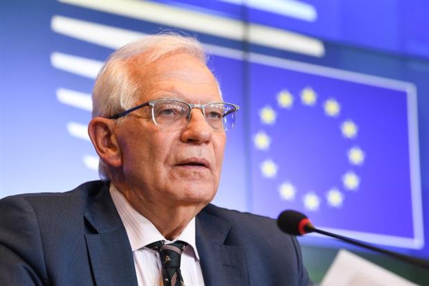 Josep Borrell at a press conference on Monday afternoon: “Nothing is off the table, including sanctions on oil and gas, but today no decision was taken.” Photo: EU