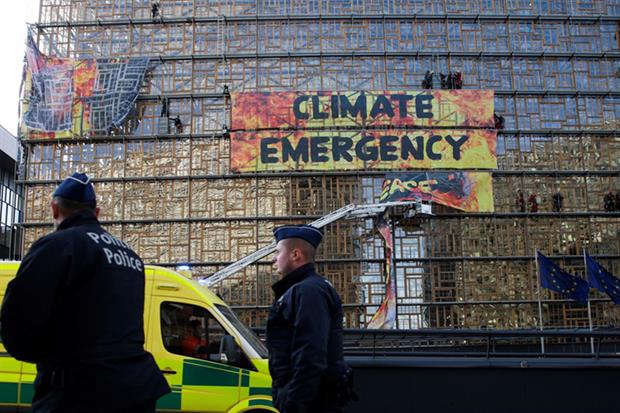 Climate emergency: Greenpeace protest in Brussels in 2019 (Photo by ARIS OIKONOMOU/AFP via Getty Images)