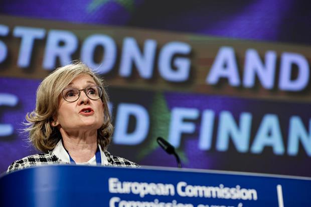 Financial markets commission Mairead McGuinness: “I’m really determined that we will achieve things that need to be done, including the need to refocus the financial system on sustainability.” Photo: Kenzo Tribouillard/AFP via Getty Images