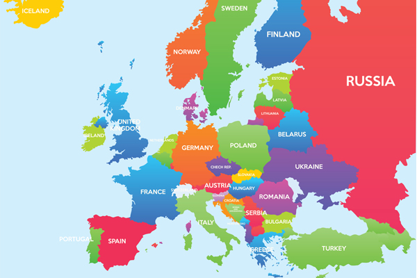 Map of Europe (credit Zarko Cvijovic/123RF)