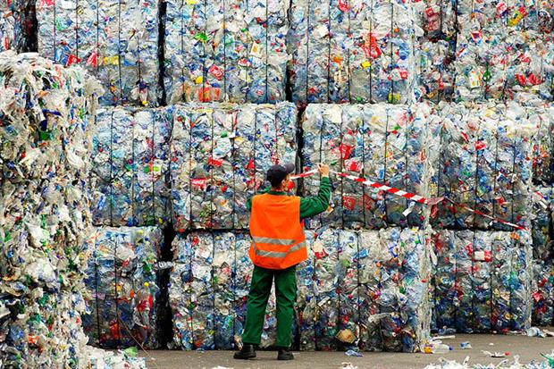 Of 29.1 million tonnes of post-consumer plastic waste collected in the EEA area in 2018, just under a third was recycled (Photo by: Andia/Universal Images Group via Getty Images)