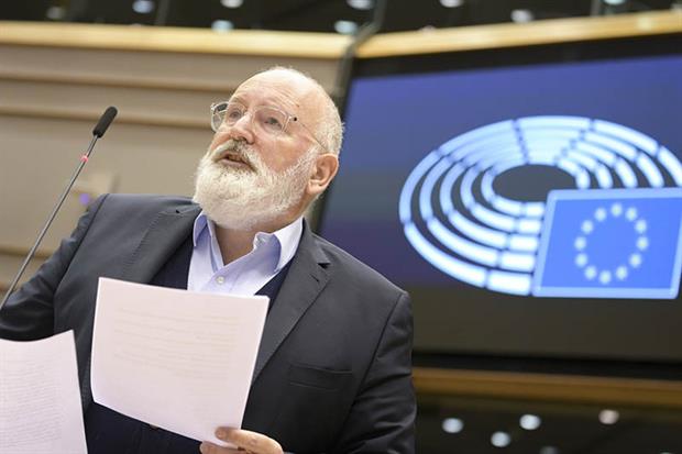 Frans Timmermans: Green deal chief addresses a plenary session on the climate law earlier this week (image: Laurie DIEFFEMBACQ, © European Union 2020 - Source : EP)