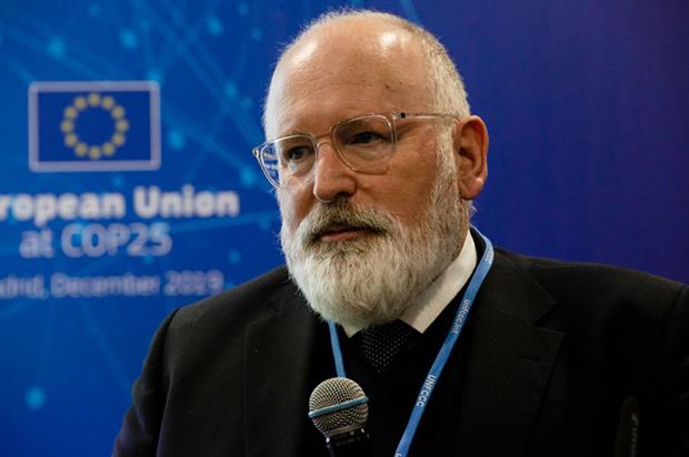Franz Timmermans at last month's COP25 climate summit (Photo by Rita Franca/NurPhoto via Getty Images)