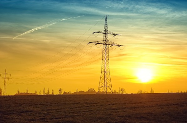 Energy - electricity pylon in sunset (Pixabay)