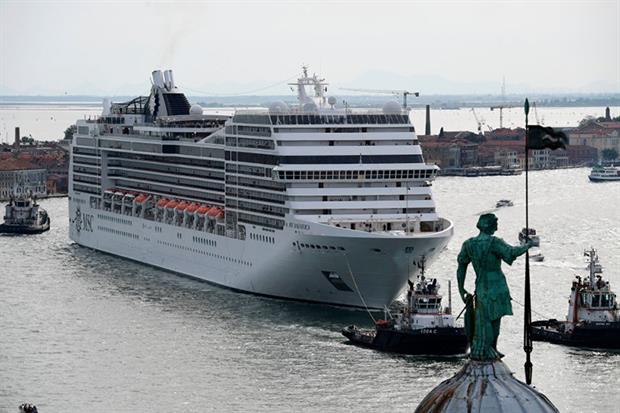 A cruise ship in Venice