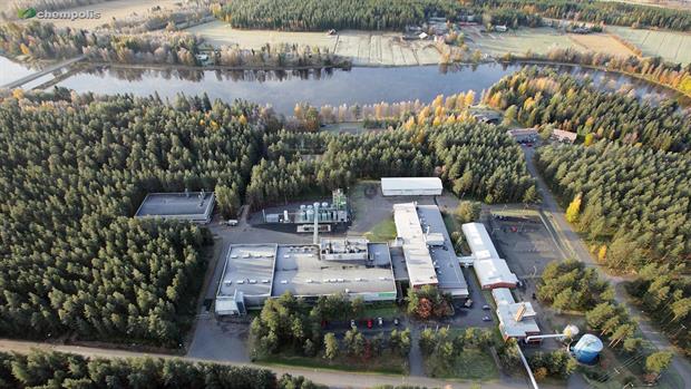 Chempolis biorefining park, aerial view, photo taken by Sampo Anttila