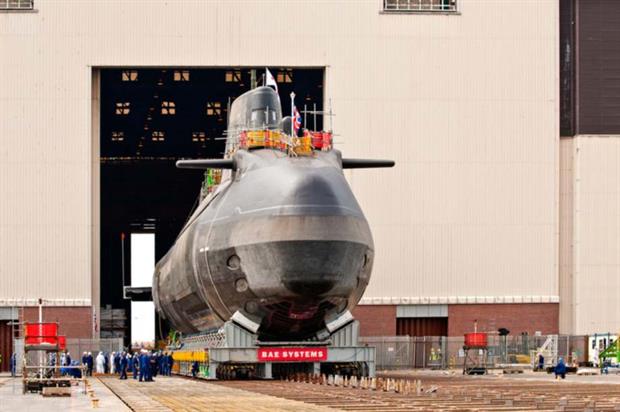 A new submarine built at the Barrow in Furness yard. Credit: BAE Systems