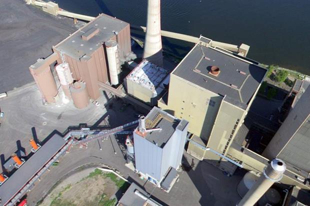 The gasification unit (in blue) has cut the Vaasa plant's coal consumption by a third Credit: EPV Energia Oy