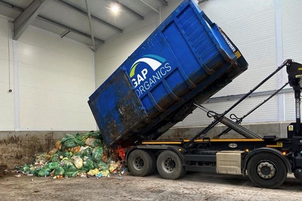 Food waste ready for a biogas plant