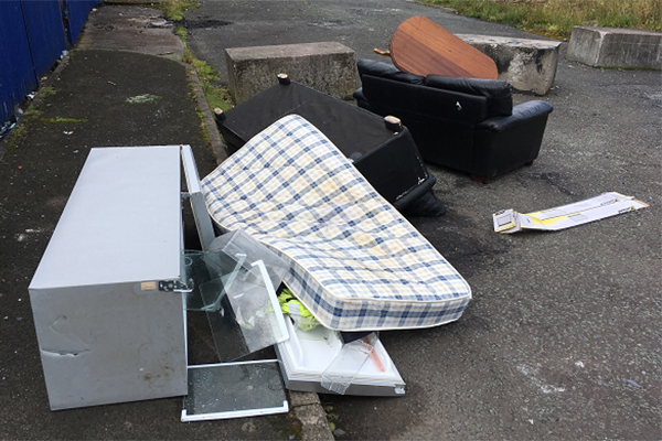 Fly-tipped mattress