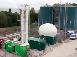 The equipment that cleans biogas at Thames Water's Didcot sewage works so it can be injected into the gas network (courtesty of Thames Water)