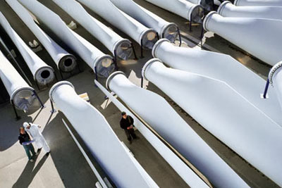 One of Gamesa's onshore wind blade manufacturing plants in Spain: the firm is looking to build a similar plant in the UK to make blades for large offshore wind turbines