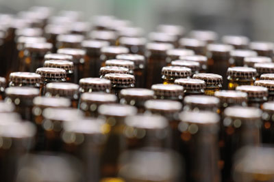 Drink bottles on a conveyor belt