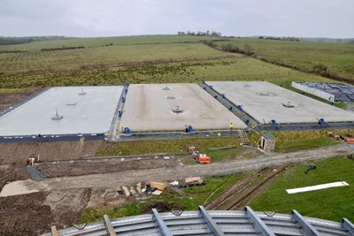 Alligator bags used to store digestate from AnDigestion's anaerobic digestion plant, Holdsworthy, Devon