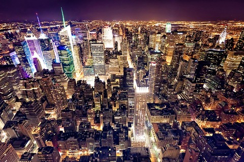 Nighttime aerial view of New York (credit: Dreamstime.com)