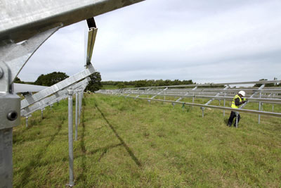 The new solar plant under construction. Credit: Toyota