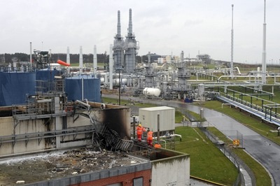 Aftermath of the explosion at the Bacton site. Credit: Health and Safety Executive
