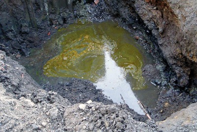 Contaminated groundwater at the Barnoldswick site. Credit: Mark Swindells, Geo2