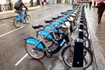 London's Barclays Cycle Hire bikes: six million journeys have been undertaken since it's launch (picture: PC Jones / Alamy)