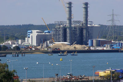 Marchwood CCGT power station near Southampton under construction in 2008 (photo: Jim Champion CC-BY-SA-2.0 via Wikipedia Commons)