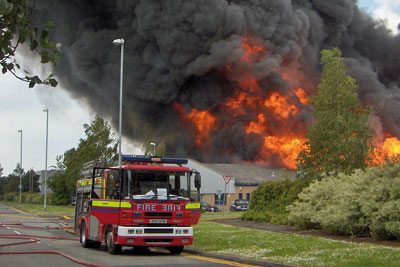 Over 100 firefighters and 25 engines tackled the blaze at Aztec Aerosols' site in Crewe (photo: Health and Safety Executive)