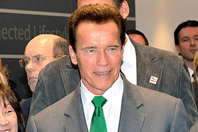 Former governor of California Arnold Schwarzenegger championed the state's global warming solutions law (photo: Sterling Communications CC-BY-2.0 via Wikimedia Commons)