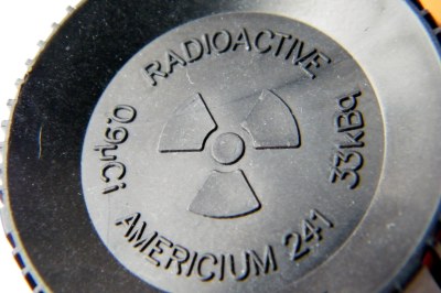 An Americium-241 source from a smoke detector