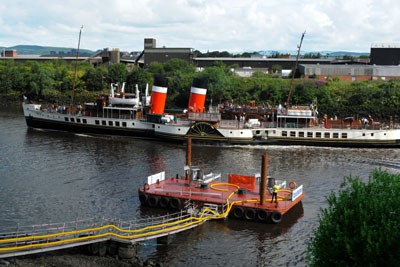 A barge being used to bubble oxygen into the Clyde (photo: Scottish Water)