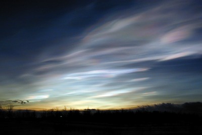 Polar stratospheric clouds, Arctic (picture: Lamont Poole, NASA Langley Research Center)