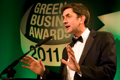 Presenter Justin Rowlatt, also known as 'Ethical Man', spoke at the Green Business Awards 2011