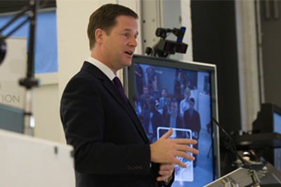 Deputy prime minister Nick Clegg set out his plans to 'cut red tape' to a group of small businesses on 25 October (picture: Cabinet Office)
