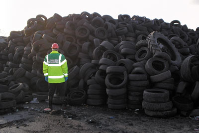 Steele dumped hundreds of thousands of waste tyres at four sites across England (picture: Environment Agency)
