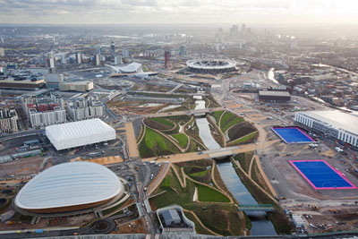 Aerial view of the Olympic Park