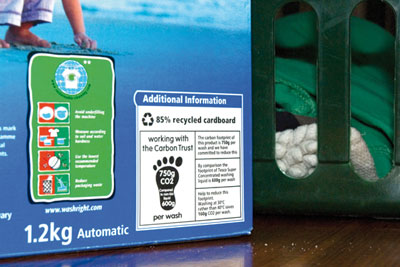 Tesco has achieved the Carbon Trust label for 500 items, including washing powder (photo: Nick Hanna/Alamy)
