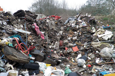 Richard Vernon illegally stores waste at a site in Westbury, Northamptonshire (photo: Environment Agency)