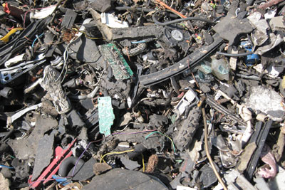 Ten containers at the Port of Felixstowe contained mixed wastes unsuitable for export (photograph: Envrionment Agency)