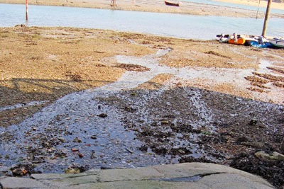 Untreated sewage from South West Water was discharged into Salacombe harbour (photograph: Environment Agency)