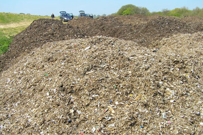 Compost contained plastic items, including kitchen knives, bottle tops and cigarette lighters (credit: Environment Agency)