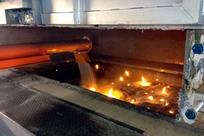 A furnace designed to help extract lead from CRT glass. Credit: SWEEEP Kuusakoski