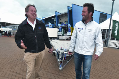 John Tweed (left) with Olympic sailing gold medallist Ben Ainslie