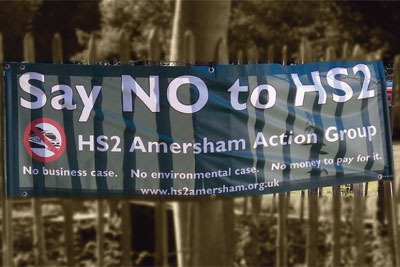 HS2 banner. Credit:Time lapsed CC BY NC 2.0