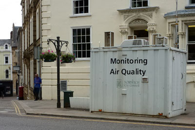 Monitoring station in Norwich (photograph: Gareth Simkins)