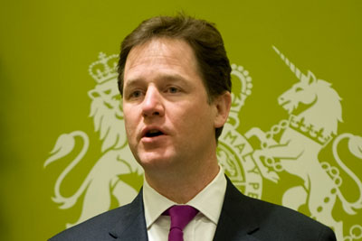 Nick Clegg delivers a speech on green growth (photograph: DECC)