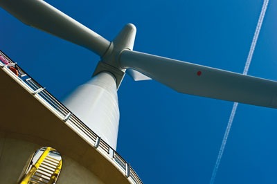 London Array, the UK's largest offshore wind farm, can supply electricity for half a million homes (photograph courtesy of London Array Limited)
