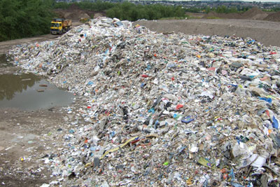 The illegal waste site was on a site of special scientific interest (photograph courtesy of : Natural Resources Wales)